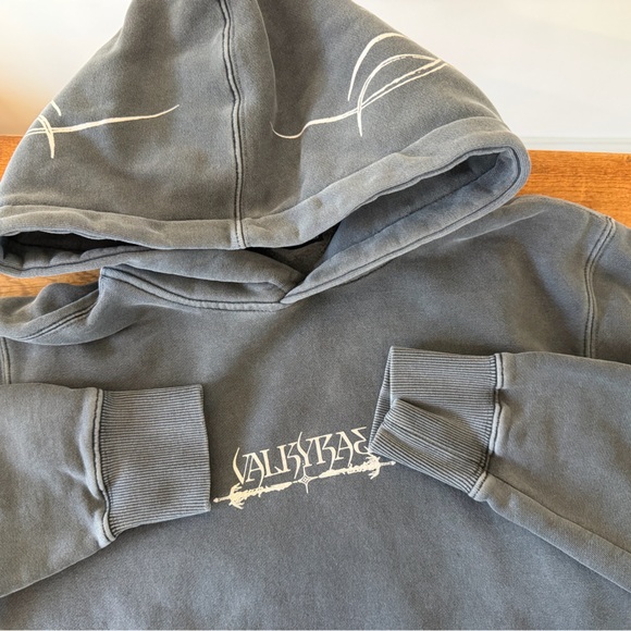 Valkyrae Dagger Hoodie Norse Mythology Valkyrie Gray Heavy All Over Print 2023 S - Picture 8 of 13